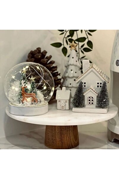 FARALYAHOME Marble Cake Stand 28 cm White Marble