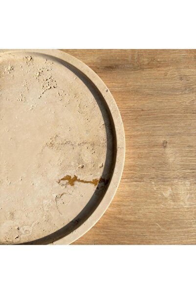 LİSPERA Natural Marble Travertine Presentation Plate