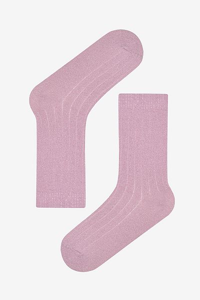 Penti Warm Shiny Rib Pink Socks