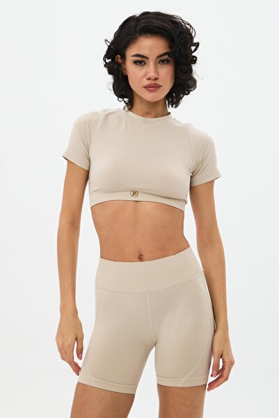 Oishii Aozora Sport Aktif Spor Mini Şort Bej