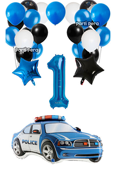 parti pera Polis Arabası Folyo Balon Seti Doğum Günü Balon Seti
