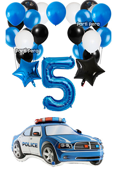 parti pera Polis Arabası Folyo Balon Seti Doğum Günü Balon Seti PP