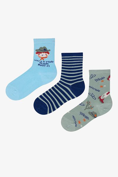 Penti 3-teilige mehrfarbige Sheriff-Socken für Jungen