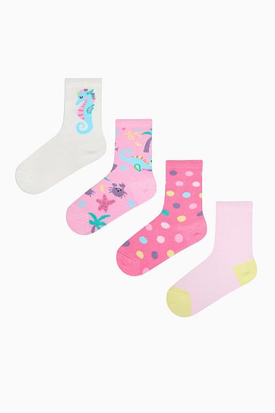 Penti Mintfarbene Einhorn-Socken für Mädchen, mehrfarbig, 4-teilig