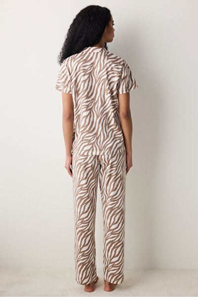 Penti Zebra Gömlek Pantolon Çok Renkli Pijama Takımı