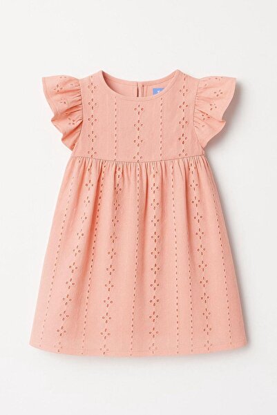 Monila Girl's Scalloped Cotton Lined Dress
