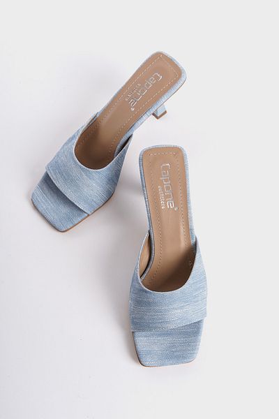 Capone Outfitters Maura Blunt Toe Single Strap Hourglass Heeled Women's Slippers