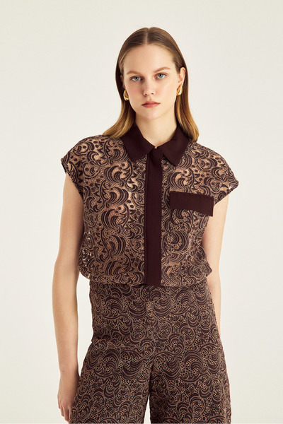 Naramaxx Fermuarlı Dantel Üst