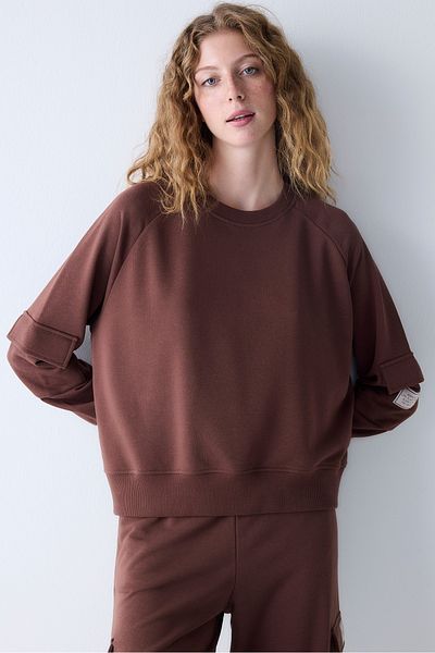 Penti Brown Pocket Detailed Sweatshirt