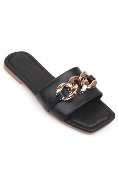 Capone Outfitters Jednoproužkové dámské pantofle s řetízkem