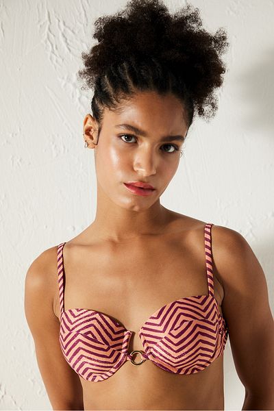 Penti Aurora Stripe Patterned Strapless Underwire Bikini Top