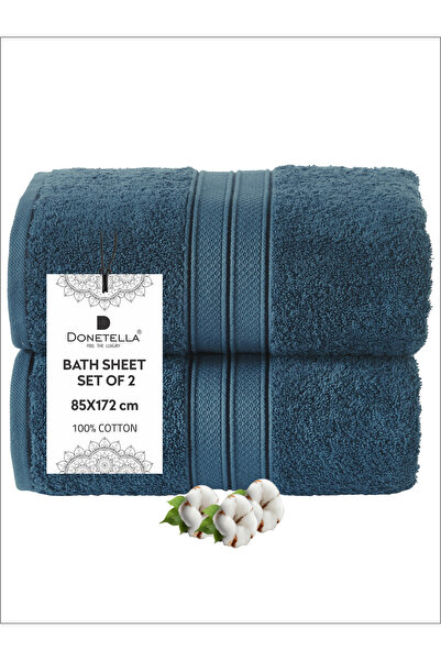 Donetella 2 - Pcs Premium Bath Sheet (85x172cm ) 600 GSM 100% Combed Cotton