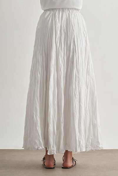 Hersteller Wrinkled Look Long Skirt with Elastic Waist