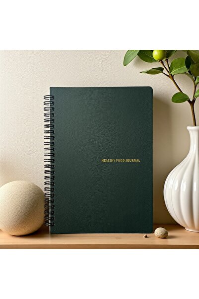 Fark Tanıtım Healthy Food Journal - A5 Spiral Healthy Eating and Weight Tracking Notebook, Weekly and Daily Plan