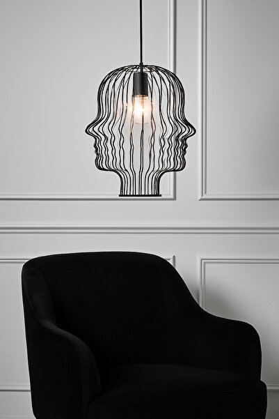 Bozyaka Aydınlatma Silüet Dekoratif Kafesli Özel Tasarım Metal Tavan Tekli Sa...