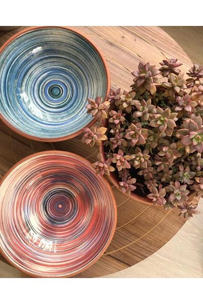 ATHSTORE Standing Presentation Bowl, Fruit, Vegetable, Chips, Sugar Bowl Mosaic Scraping 20 cm Claret Red