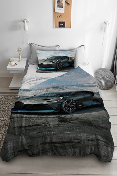 Bebişim Halı Race Car Patterned Single Pique (with Pillowcase)