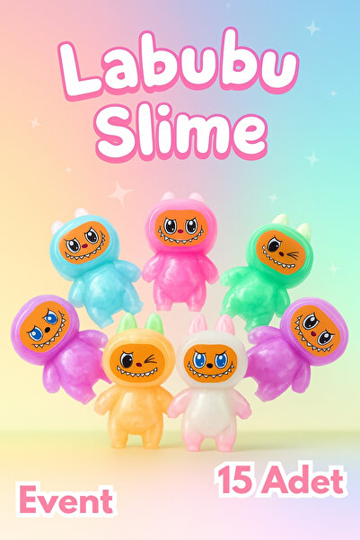 EVENT Labubu Hazır Slime 15'li Slime Ele Yapışmaz Hazır Slaym Renkli 15 Adet
