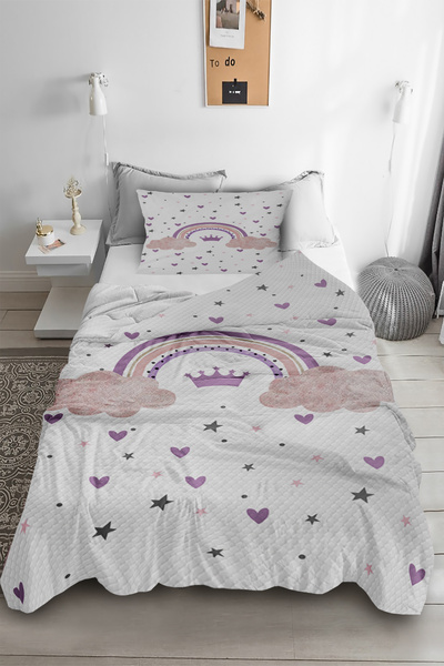 Bebişim Halı Rainbow Heart Single Pike Pillow Case