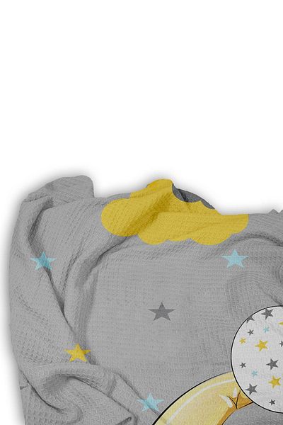 Bebişim Halı Cute Elephant Patterned Single Pique (With Pillow Case)
