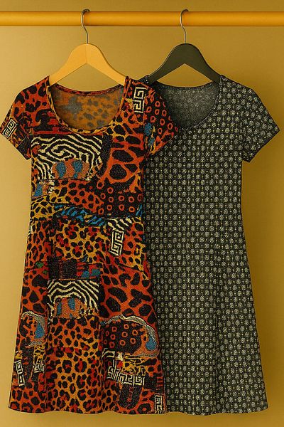 COTENCONCEPT 2 Pieces Draped Comfortable Fit Daily Combed Cotton Fabric Dress