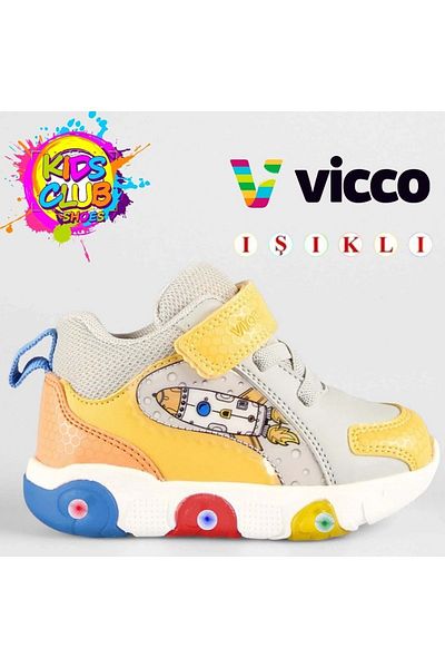 Vicco Rocky Phylon Rubber Sole Orthopedic Lighted Children's Boots Gray