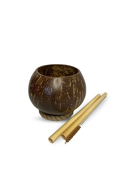 Coconut Products Coconut Cup and Bamboo Straw - Coconut Cup