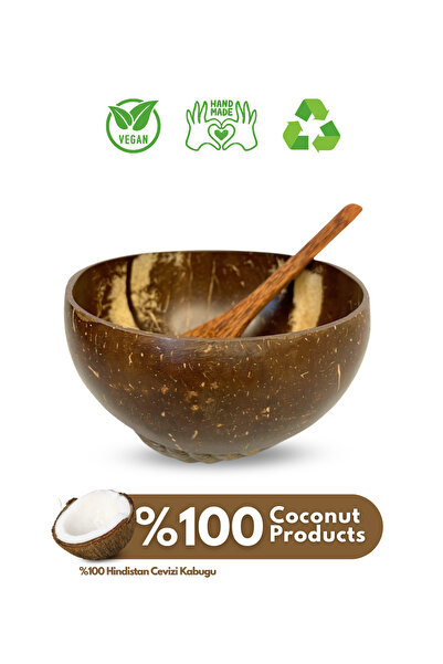 Coconut Products Hindistan Cevizi Kase, Kaşık Ve Kase Altlığı - Bowl Kasesi - Bowl Kaşığı - Coconut Bowl