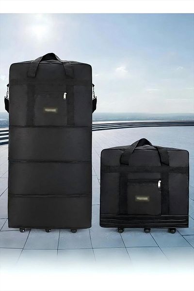 Generic Foldable Rolling Duffel Bag, Expandable Carry-On Trolley Bag, Waterproof And Lightweight