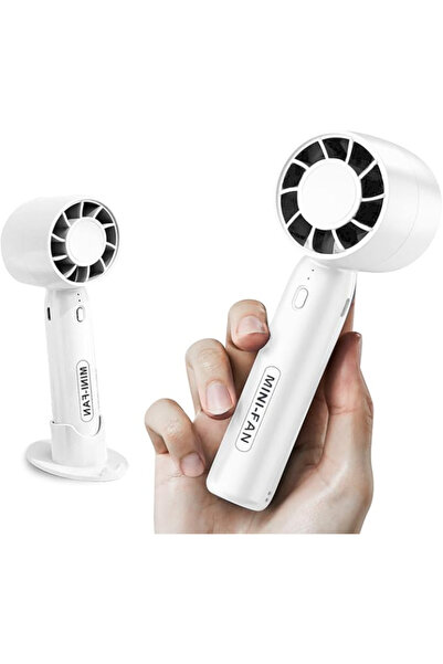 MACON مروحة يدوية صغيرة محمولة - قابلة لإعادة الشحن عبر USB، 3 سرعات، تبريد شخصي هادئ مع قاعدة