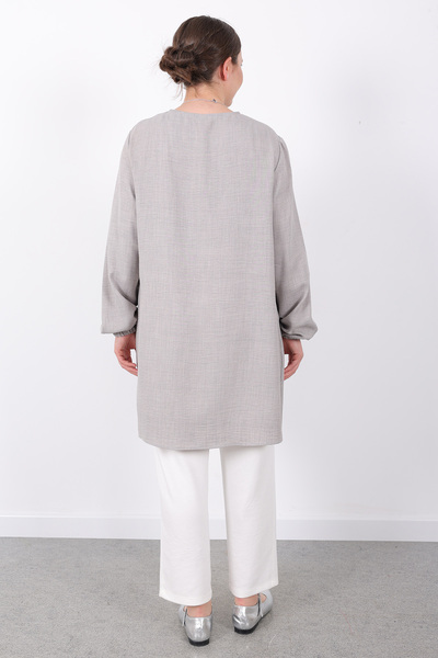 Linvey Summer women's tunic casual slim sofia linen tunic with necklace in wide size options
