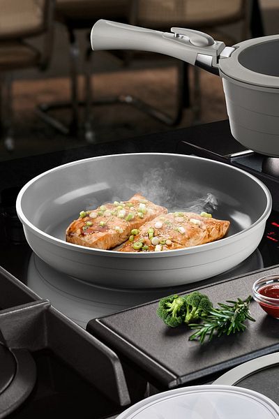 NEOFLAM Midas Gray 6-Piece Detachable Handle Nesting Pot Pan Set