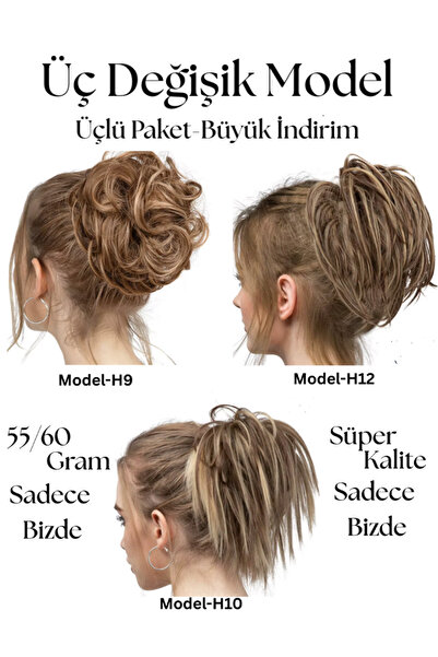 YARAT Lüks topuz tokası Üçlü Model Paketi Sarı Ombreli Saç Süper Kalıte Dolgu...