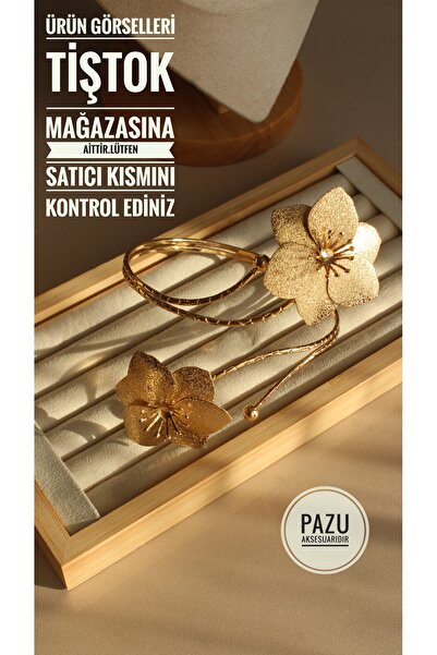 Tişt Accessory إكسسوار أكمام Pazu للسيدات باللون الذهبي اللامع مزدوج على شكل ...