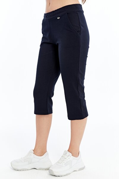 AXXEL Kadın Kapri Lacivert Büyük Beden Eşofman Altı K-225