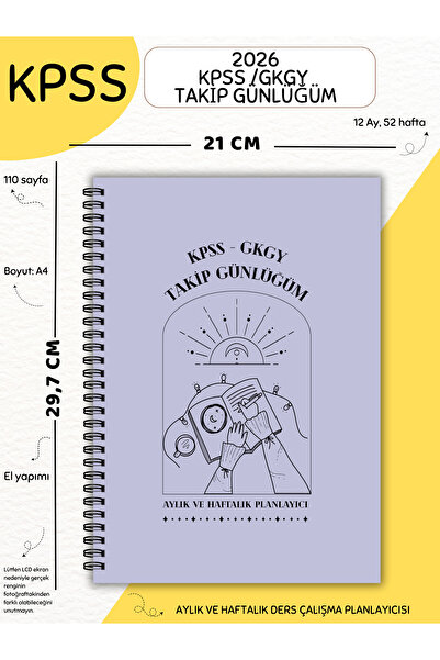 Else Craft 2026 KPSS - GKGY Sınav Takip Günlüğüm -LİLA KAPAKLI Aylık - Haftalık Ders Çalışma Planlayıcısı