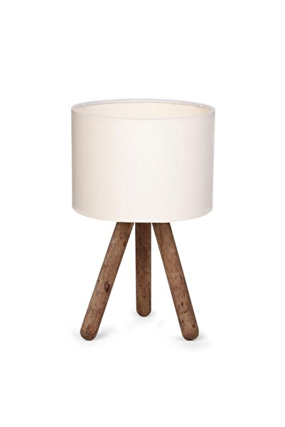 HOMİNG Cream Colored Design Wooden Cylinder Head Lampshade - Ayd-2939