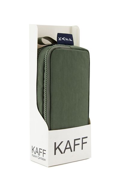 KAFF 01105 Crinkle Fabric, lavabil, cu două compartimente, pentru creion, pentru creion - kaki