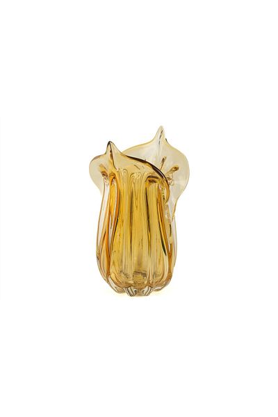 Mikasa Moor Amber Tulip Glass Vase 18X35Cm