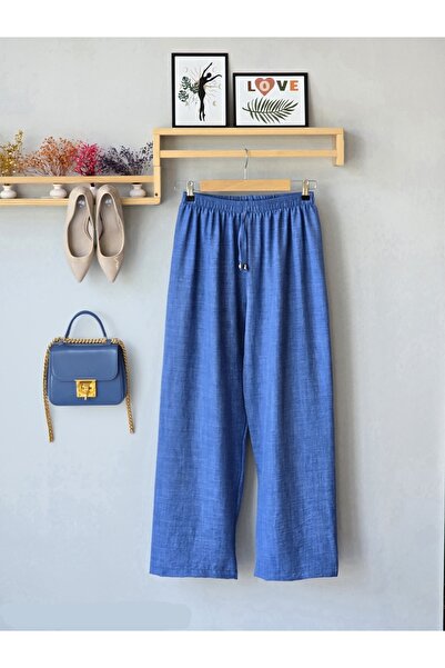 ENDAMIM Pantaloni comozi din in marimi mari - Fără buzunare și talie elastică Mărimea 40-50