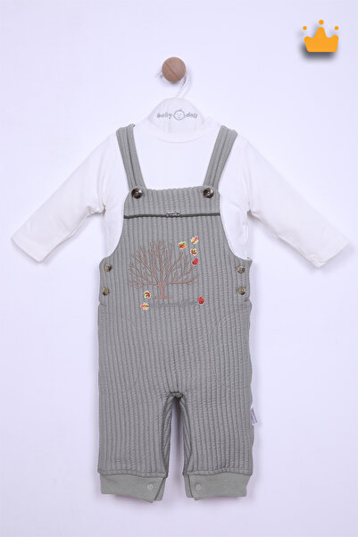 Babydola 0-2 Yaş Kız Erkek Bebek Çocuk Kapitone Askılı Salopet Badi 2'li Bayr...