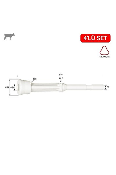 Melasty Mayda 3 GEN Üçgen Meme Lastiği (Silikon Memelik - 4 lü Paket)