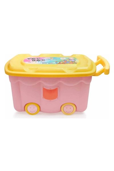 Waldern Home Toy Organizer Storage Box with Lid Toy Box 50 Lt Pink