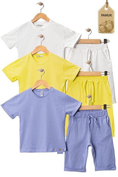 MK Mukko Kids Tricou de bază pentru fete și băieți Capri - Set de vară pentru...