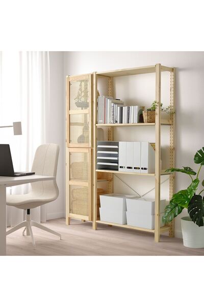 IKEA raf ünitesi, çam, 134X179 cm