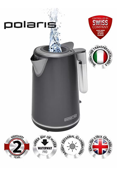 Polaris Electric Kettle with 360° Swivel Base, 1.7 Liter Capacity, 2200W, Power Cord Storage, 2 Year Warran