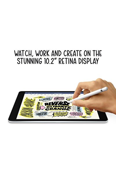 Apple آيباد 2021 مقاس 10.2 بوصة، يدعم Wi-Fi + Cellular، سعة 256 جيجابايت - فضي (الجيل التاسع)