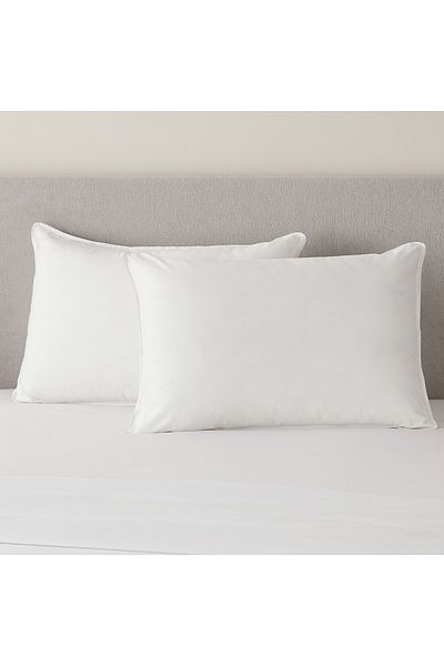 Boema Home Deco Set 2 perne cu puf de gâscă și pene, fermitate mare, 1500 g, 50x70 cm, alb, Boema Home
