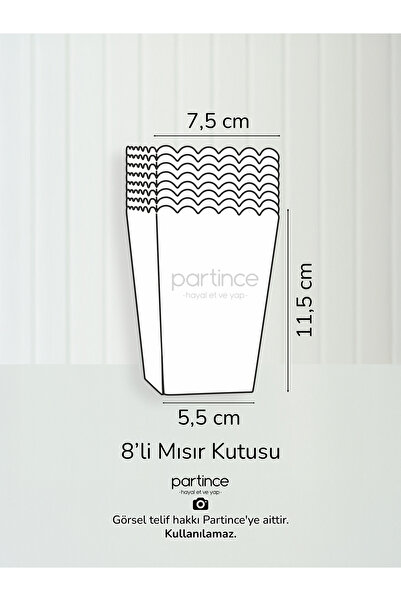 partince İnşaat Tema 8'li Popcorn Patlamış Mısır Kutusu