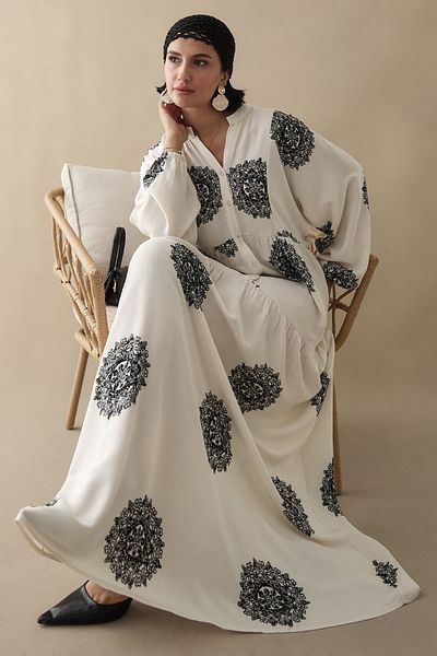 InStyle Single Color Ethnic Black Viscose Dress